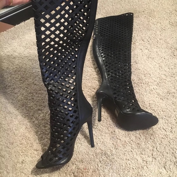 Black Thigh High Heels - Picture 3 of 3